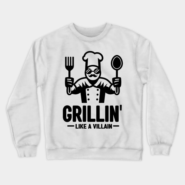 Grillin', Like a Villain - Memorial Day Crewneck Sweatshirt by cyryley